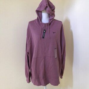 NWT! NIKE mauve Size L French terry Zippered hoodie